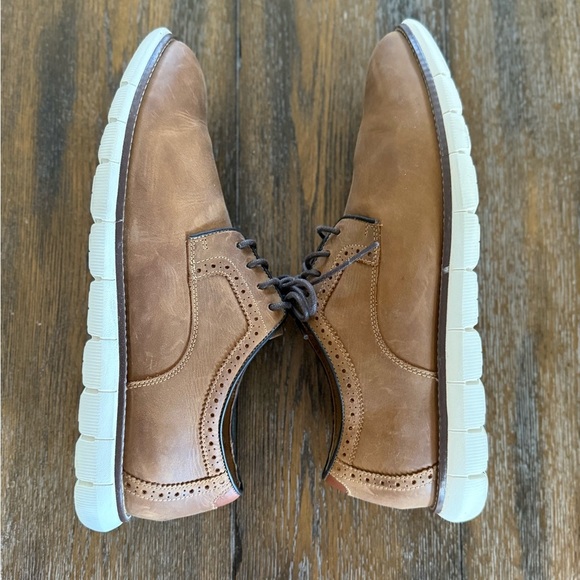 Johnson and Murphy Memory Foam Sheepskin Brown Leather Men’s Shoes Size 10 - Picture 8 of 10